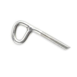 Das Bild zeigt den 10mm Klebehaken Vertical Evolution. Der silberne Haken liegt schräg in Bildmitte mit der Karabineröse links oben.