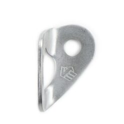 The picture shows the stainless steel bolt hanger with 3mm thickness made of AISI 316L steel. The lug can be seen from the front on a white background. 