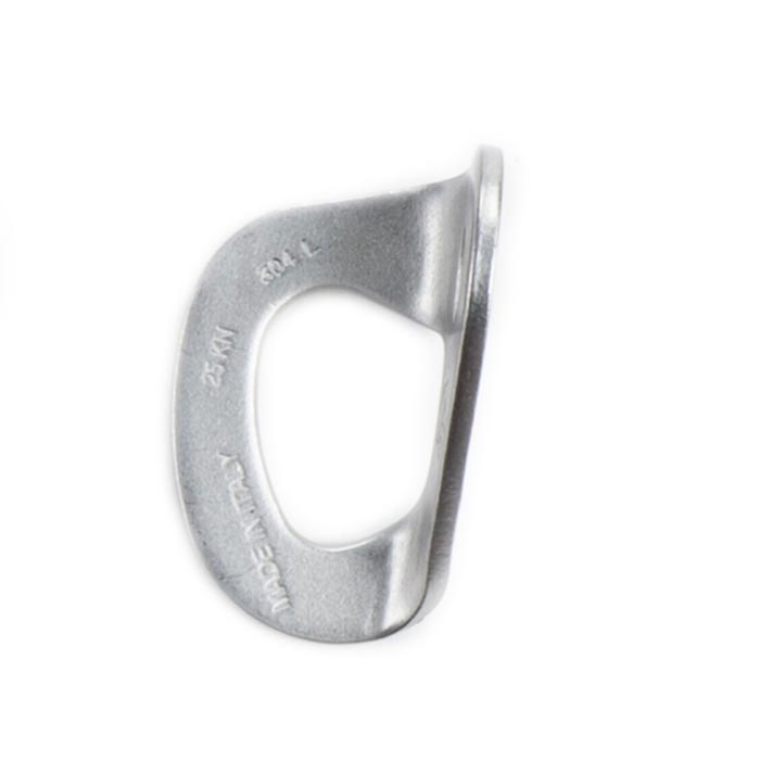 The picture shows the stainless steel bolt hanger with 3mm thickness made of AISI 316L steel. The lug can be seen from the front on a white background.