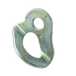 Das Bild zeigt die silbern glänzende FIXE 10mm Bohrhakenlasche verzinkt.