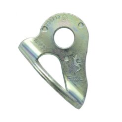 Das Bild zeigt die silbern glänzende FIXE 10mm Bohrhakenlasche verzinkt.