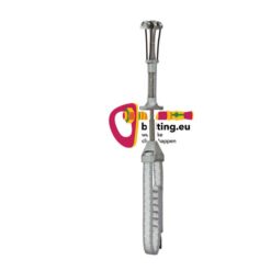 Das Bild zeigt einen Metolius Friend. Das graue Klemmgerät steht senkrecht im Bild mit den Klemmsegmenten nach oben.