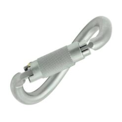 Silberner Kong Ovalone DNA Autoblock Stahlkarabiner von der Seite.