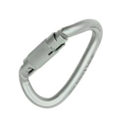 Silberner Kong Ovalone DNA Autoblock Stahlkarabiner von der Seite.