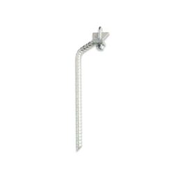 DAs Bild zeigt einen Klettersteiganker vertikal 16mm verzinkt auf einem weißem Quadrat.