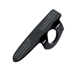 The picture shows the black Petzul Livanos piton lying diagonally on a white square. The eyelet is at the top right, the tip at the bottom left.