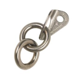 The picture shows a bolt hanger with 2 stainless steel rings.