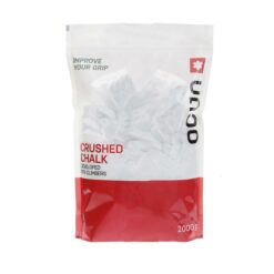 Das Bild zeigt eine 2kg Großpackung Kletterchalk in einem weiß-roten Plastikbeutel.