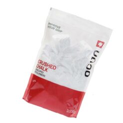 Das Bild zeigt eine zwei Kilopackung Chalk in einem weiß-roten Plastikbeutel.