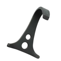 The picture shows a dark gray Black Diamond grappling hook on a white square. It stands at an angle in the picture.