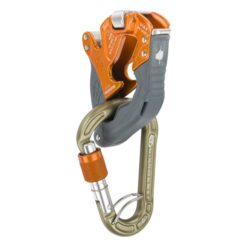 Das Bild zeigt ein oranges Climbing Technology Click Up+ Sicherungsgerät.