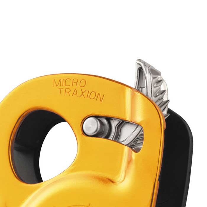 Das Bild zeigt den Klemmnocken einer Seilrolle mit Rücklaufperre.