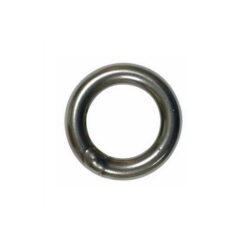 The picture shows a small, silver abseil ring light.