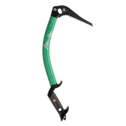 Das Bild zeigt das grüne Austrialpin K.ICE.R Eisgerät aufrecht in einem weißem Quadrat.