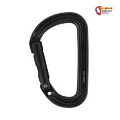 Schwarzer Petzl SMD Schnappkarabiner schwarz mit Triact Lock Verschluss.