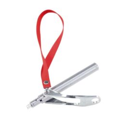 Das Bild zeigt den silbernen Climbing TEchnology Bolt Loader mit roter Handschlaufe.