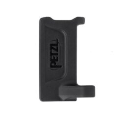 The picture shows the Petzl K-Link anti-twist protection made of black plastic.
