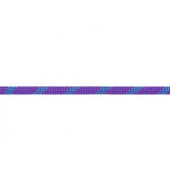 Das Bild zeigt die violett-türkise Beal Kevlar Reepschnur waagrecht in einem weißem Quadrat.