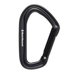 Das Bild zeigt einen Black Diamond HotForge Straight Gate Carabiner mit dem Schnapper nach rechts in einem weißem Quadrat.