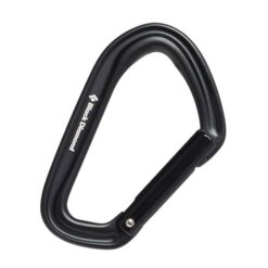 Das Bild zeigt einen Black Diamond HotForge Straight Gate Carabiner mit dem Schnapper nach rechts in einem weißem Quadrat.