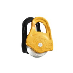 Schwarz-goldene Petzl Partner Umlenkrolle.