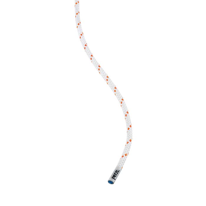 Letzter Meter einer Petzl Dyneema Reepschnur mit Seilmarkierung.