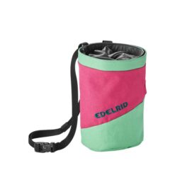 Edelrid Chalkbag rose - grün mit Hüftband.