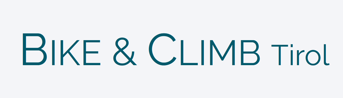 Logo als Schriftzug von Bike and Climb Tirol.