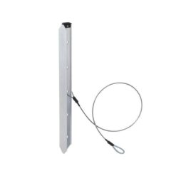 DAs Bild zeigt den silbernen MSR Snow Picket Firnanker mit Drahtkabel.