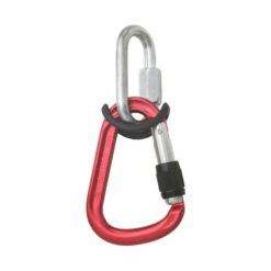 Austrialpin Nitro Karabiner Diebstahlschutz auf Rapidgled und rotem Schraubkarabiner montiert.