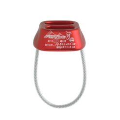 Roter Austrialpin Tuber mit Drahtseilschlaufe.