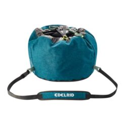 Blauer Edelrid Caddy Seilsack von der Seite.