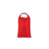 Roter LACD DRybag mit 2 Litern Volumen und verschlossenem Rollverschluss.