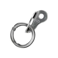 Silberne CT plate Ring 10 Bohrhakenlasche mit Ring und Prägung.