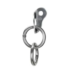 Silberne CT plate Rings 10 Bohrhakenlasche mit zwei Ringen und Prägung.