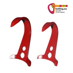 Two red Kop de gas Pirata Skyhooks and colorful bolting.eu logo.