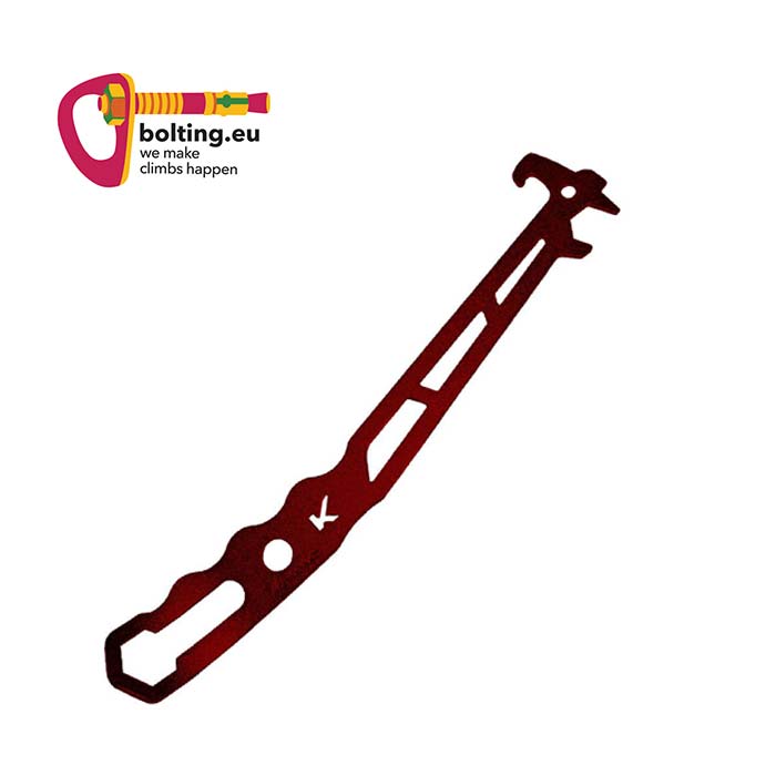 Roter Kop de Gas Bin Klemmkeilentferner für Friends und buntes bolting.eu Logo.