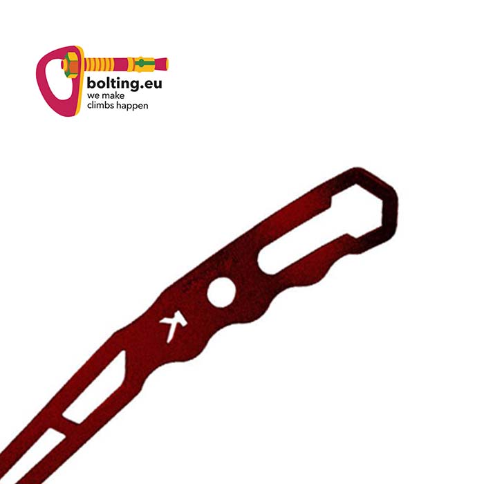 Rotes, hinteres Ende eines Kop de Gas Bin Klemmkeilentferner.