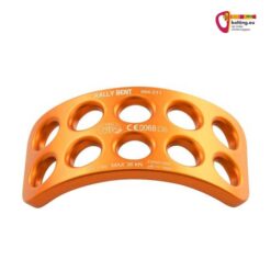 Orange Kong Rally Bent Riggingplatte mit 10 Ösen und weißer Schrift von der Seite.