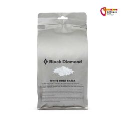 Rückseite einer grauen Black Diamond Chalk Packung mit schwarzer Schrift.