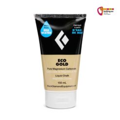 Schwarz goldene Tube Black Diamond Liquid Chalk Eco Gold mit weißer Kappe.