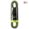 VErpacktes Edelrid Swift Protect Pro Dry Kletterseil in grüner Farbe aufrecht im Bild.