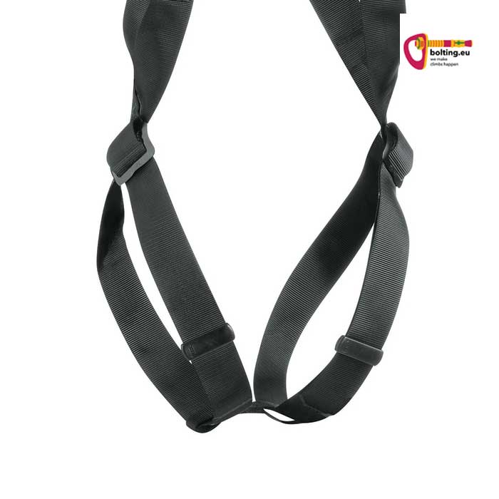 Detailausschnitt der Beinschlaufen des Petzl 8003 Komplettgurtes.