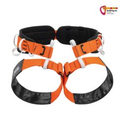 Orange - schwarzer Petzl Aven Spelegurt von der Vorderseite.