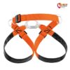 Orange schwarzer Petzl Superavanti Höhlengurt von der Rückseite.