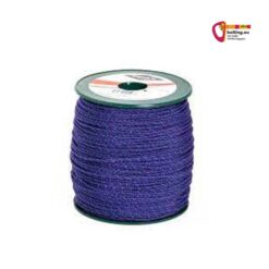 Eine blau-schwarze Rolle 6mm Reepschnur zentriert auf weißem Quadrat.