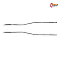 Ein Paar silberne Grivel Katana 20 Plus Front Points in der Aufsicht vor weißem Hintergrund.