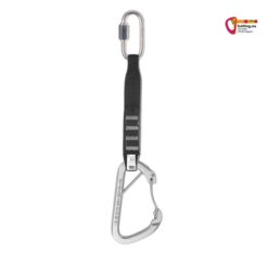 Schwarze Indoor Expressschlinge mit Rapidglied und Stahlkarabiner.