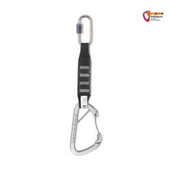 Schwarze Indoor Expressschlinge mit Rapidglied und Stahlkarabiner.