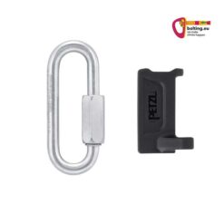 Silbernes Petzl Go 8mm Rapidglied mit schwarzem K-Link Verdrehschutz